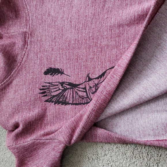 Women's Piña Printed With Eagles And Feathers Hoodie Hippy Poncho Size S - Picture 13 of 15